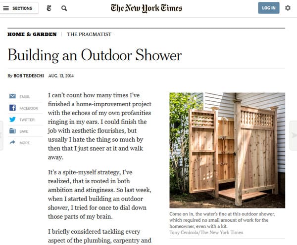 NY Times - Cape Cod Shower Kits
