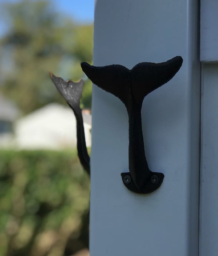 Whale tail towel discount hooks