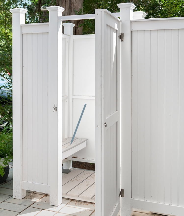 Shower Bench for Cedar Outdoor Showers - Cape Cod Shower Kits
